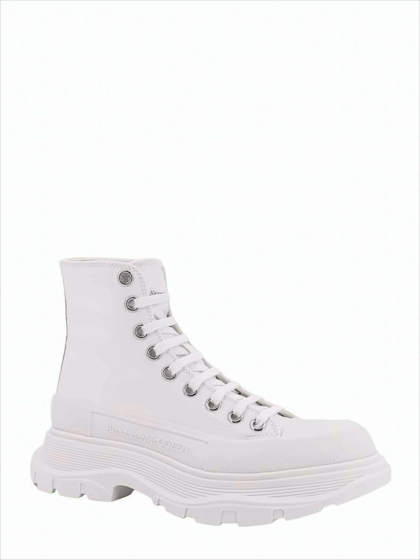 Alexander Mcqueen High-Top Canvas Boots With Textured Sole