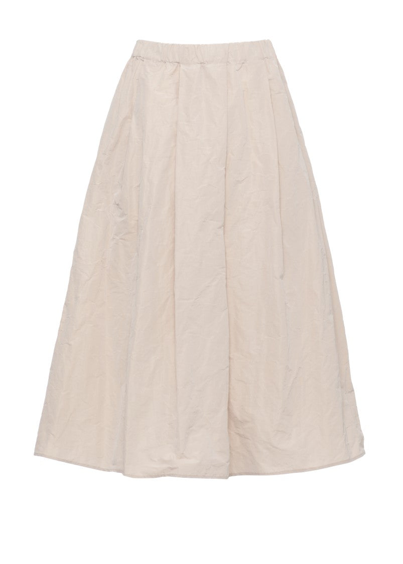 Antonelli Firenze Beige Midi Skirt With Elastic Waistband And Side Pockets