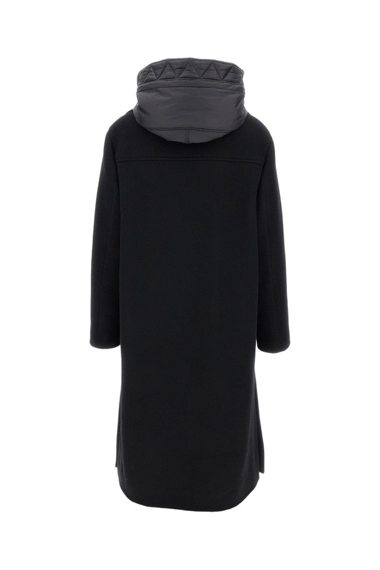 Fay Long Wool Coat With Nylon Hood