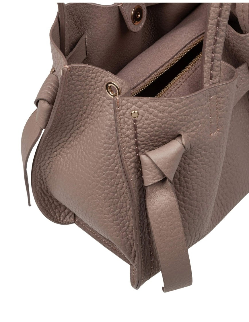 Visona Vittoria Handbag In Taupe Color Leather