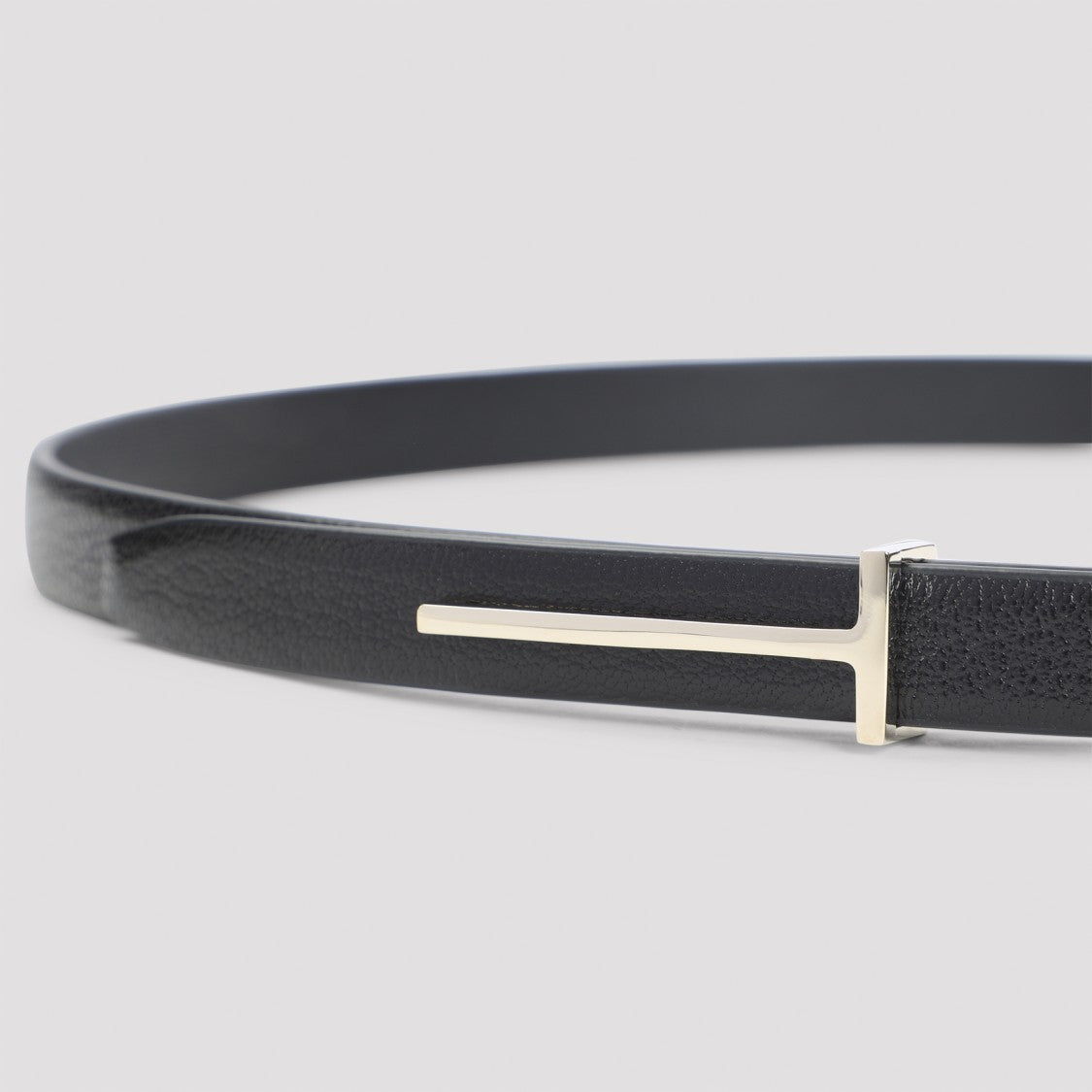 Tom Ford Calf Leather Belt With Metallic T-Buckle