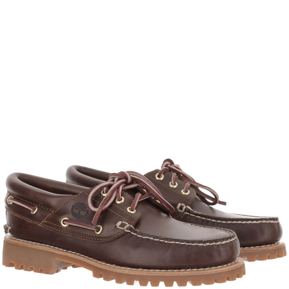 Timberland Brown Laced Rubber Sole Leather Loafers