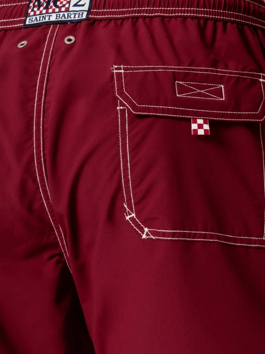 Mc2 Saint Barth Burgundy Patmos Swim Shorts