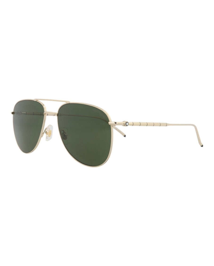 Montblanc Aviator-Frame Metal Sunglasses