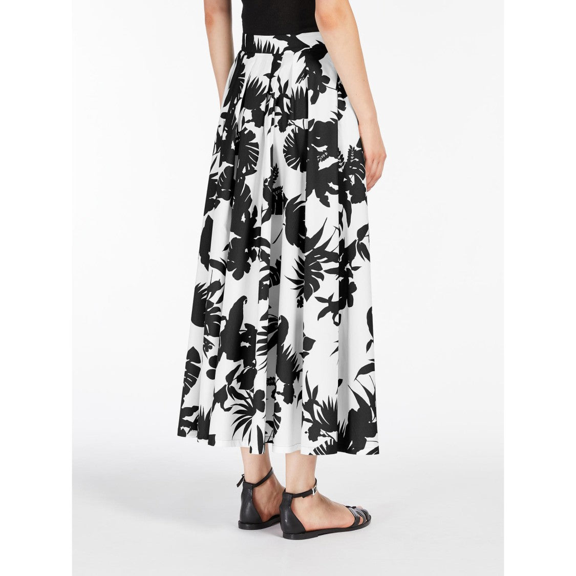 Max Mara Midi-Length Skirt With Tropical Leaf Print