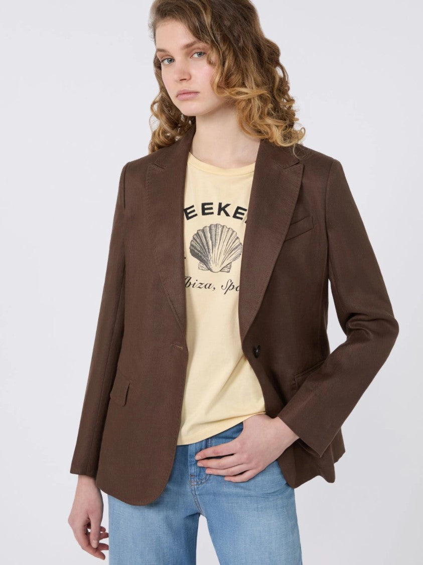 Max Mara Tailored Blazer With Notch Lapel And Single-Button Closure