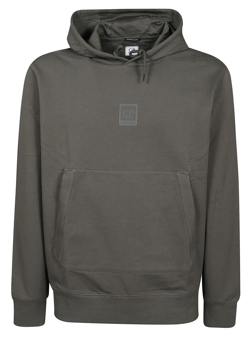 C.P. Company Grey Cotton Logo Patch Hoodie
