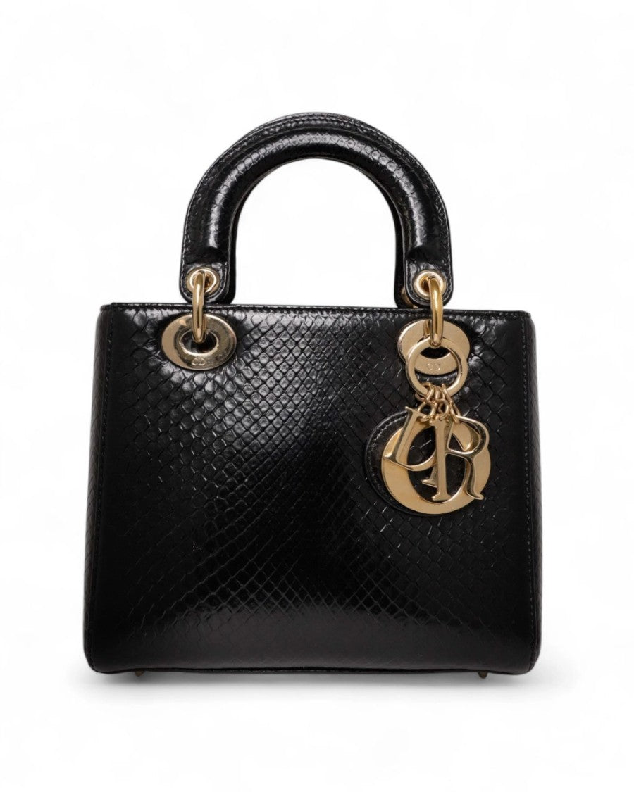 Dior Lady Small Black Python