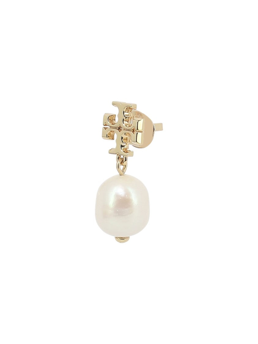 Tory Burch Gold-Tone Brass Stud Earrings With Cultured Pearl Drop