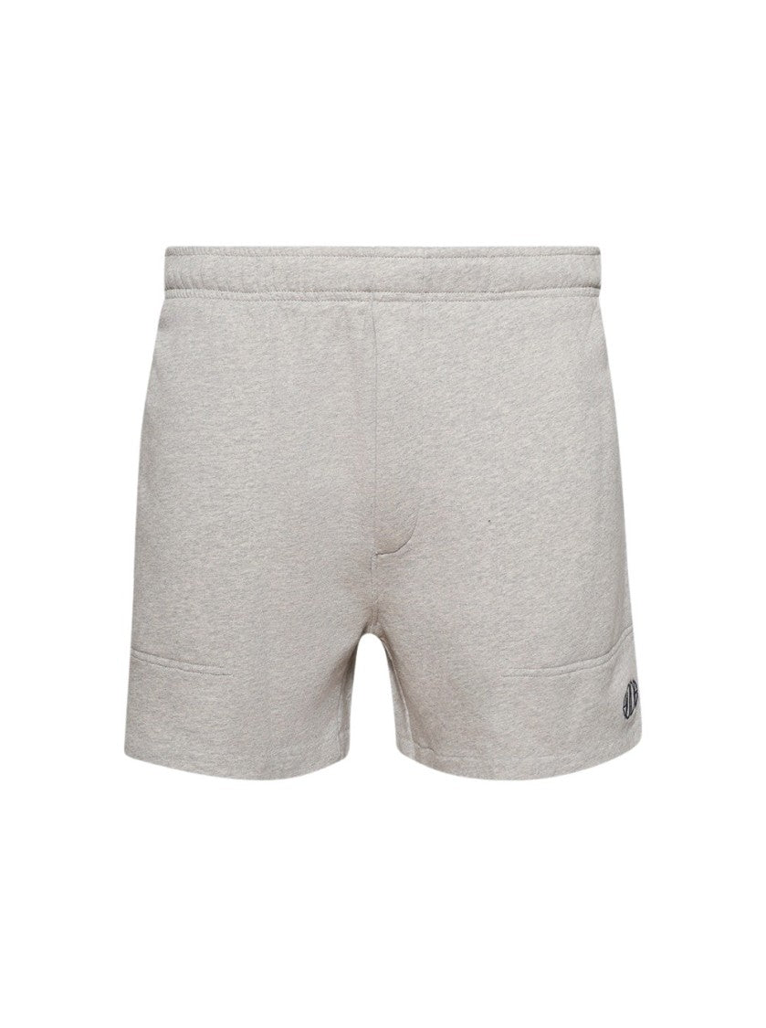 Bode Crew Side Stripe Sweat Shorts Heather Grey
