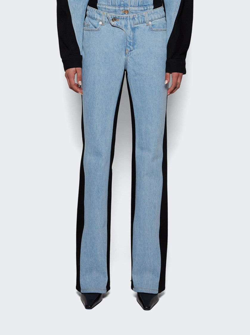 Mugler Bi-Color Straight Leg Jeans
