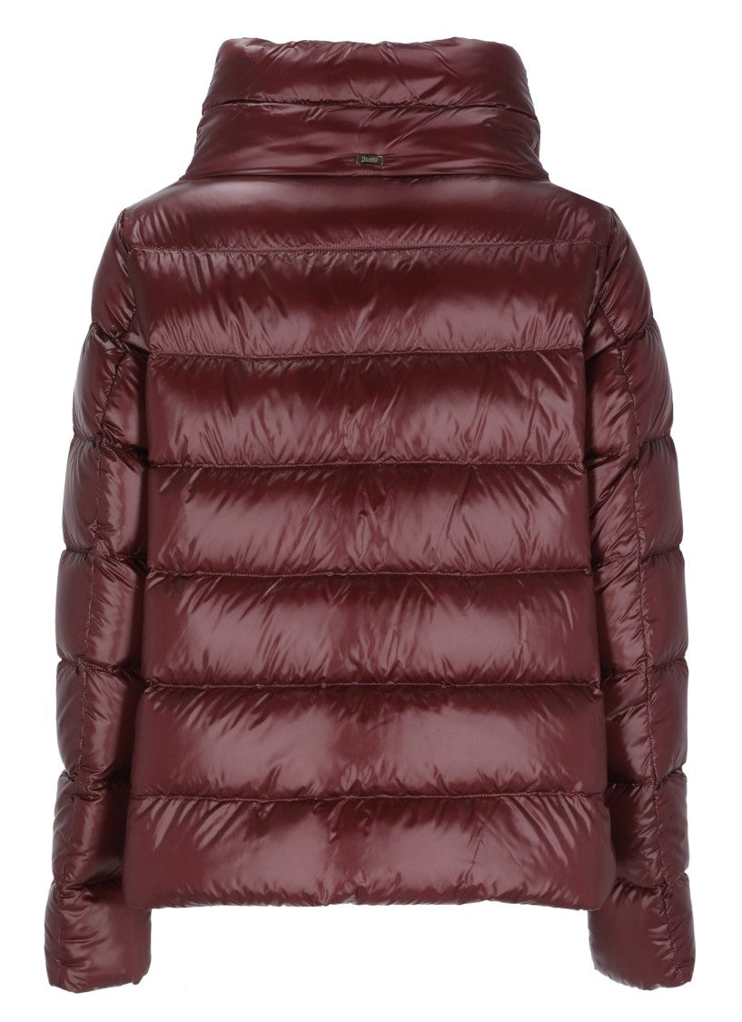 Herno Bordeaux High Neck Quilted Down Jacket