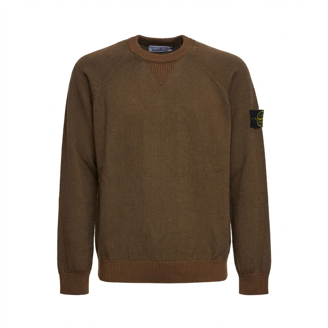 Stone Island Ribbed Cotton Garment Dyed Crewneck Sweater