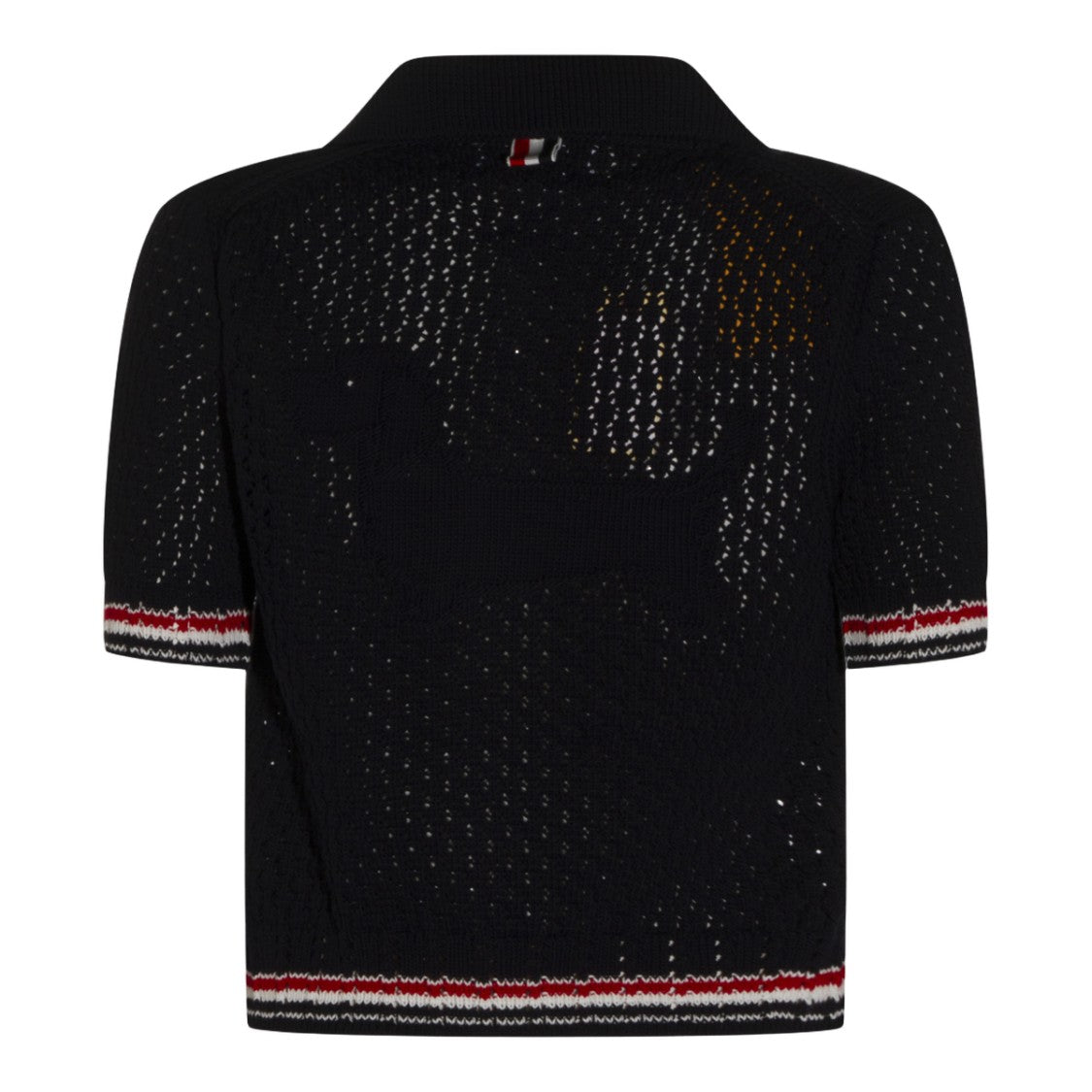 Thom Browne Short-Sleeved Knit Top With Openwork Pattern