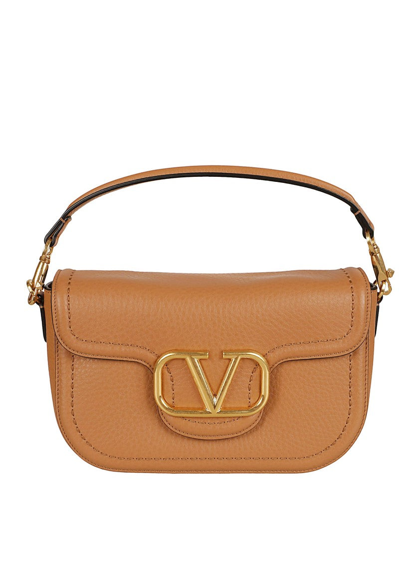 Valentino Garavani Almond Beige Calf Leather Alltime Shoulder Bag