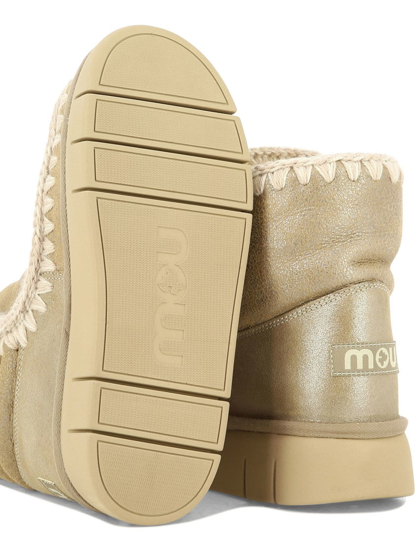 Mou Plush Leather Ankle Boots