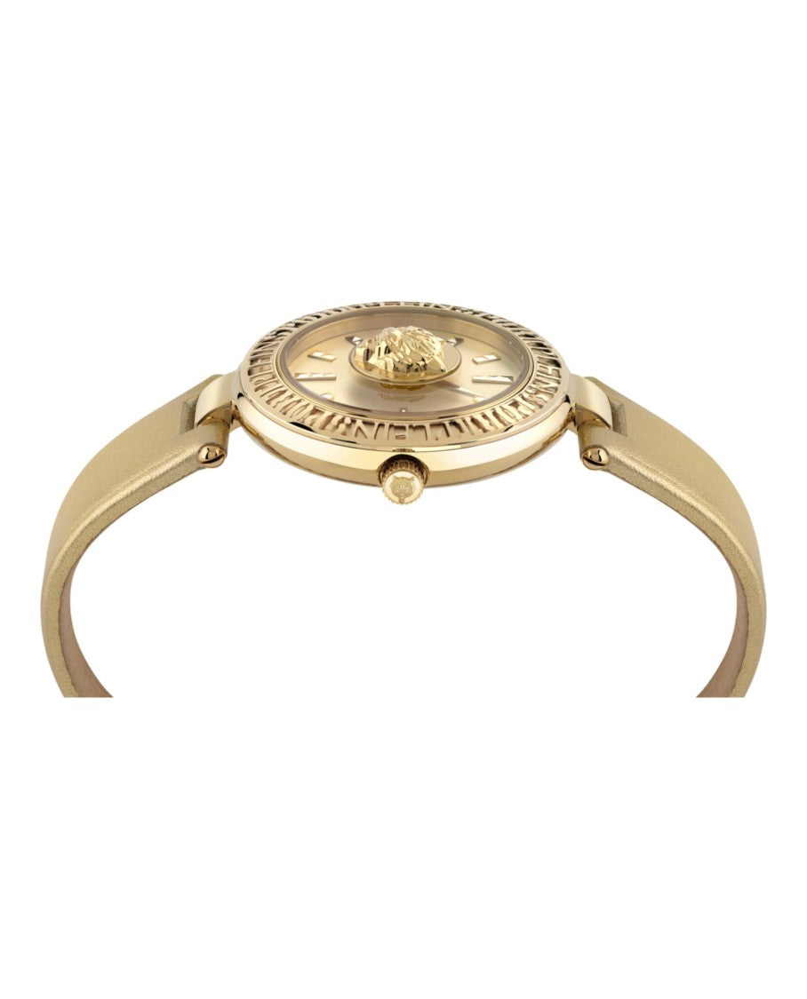 Plein Sport Opium Leather Strap Watch With Champagne Sunray Dial