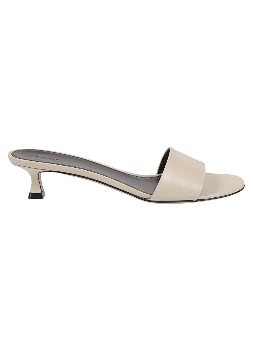 The Row Neutral Combo Slide Low Kitten Heel Sandals