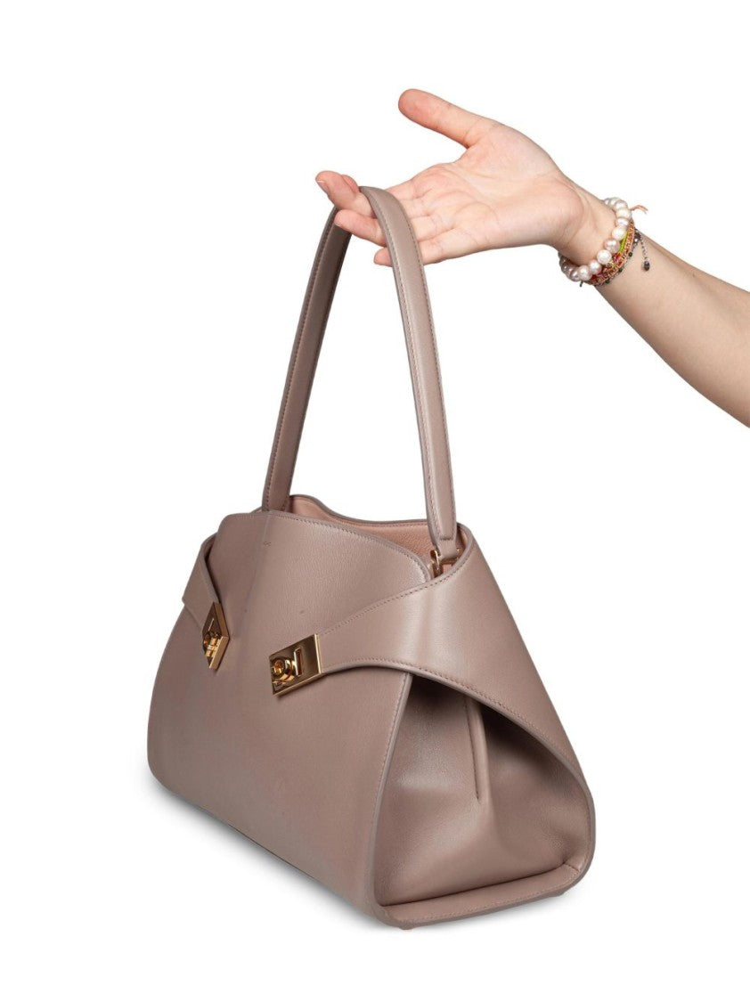 Ferragamo Smooth Calf Leather Structured Handbag