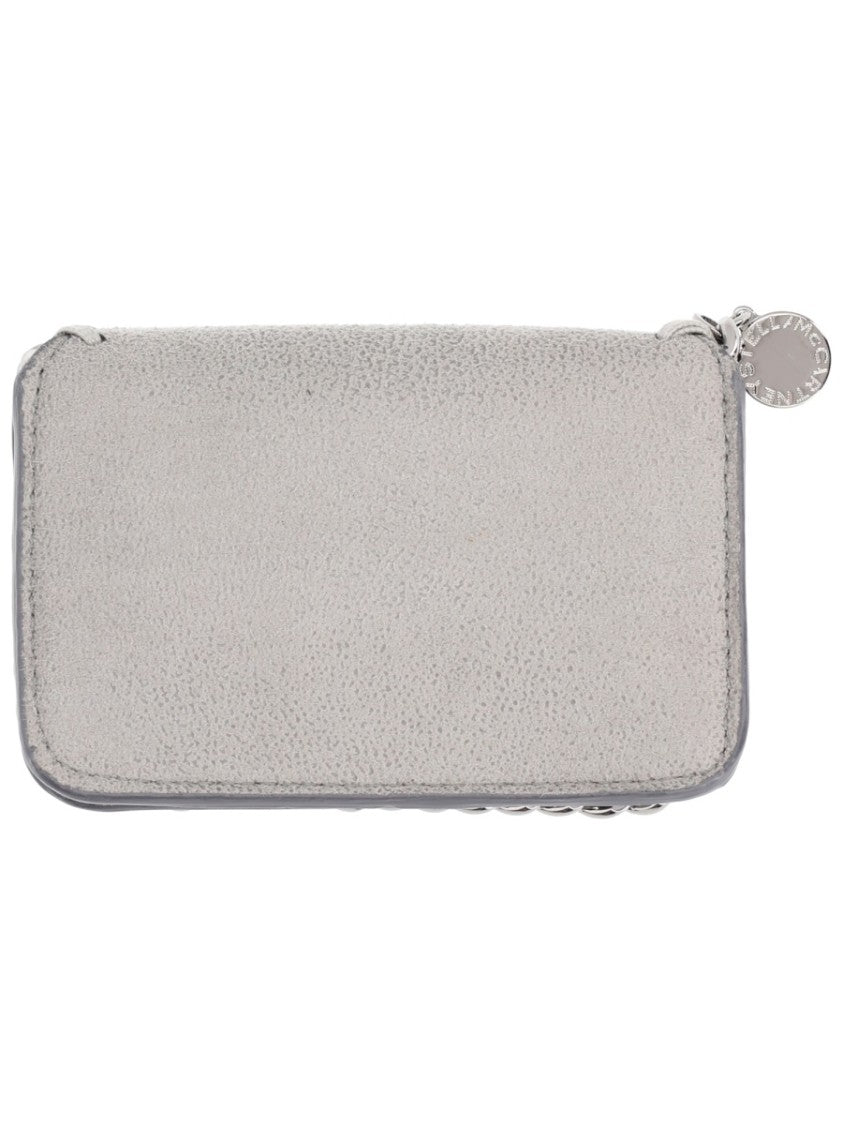 Stella Mccartney Neutrals Falabella Silver Chain Edge Wallet