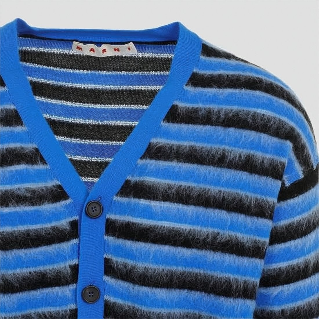 Marni Striped Knit Cardigan With V-Neckline And Ribbed Cuffs