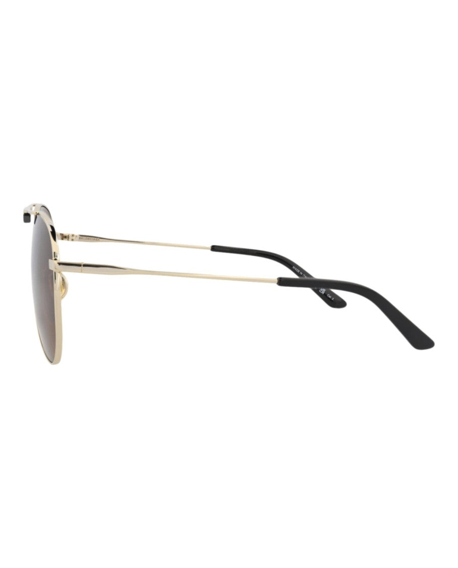 Balenciaga Aviator-Frame Metal Sunglasses