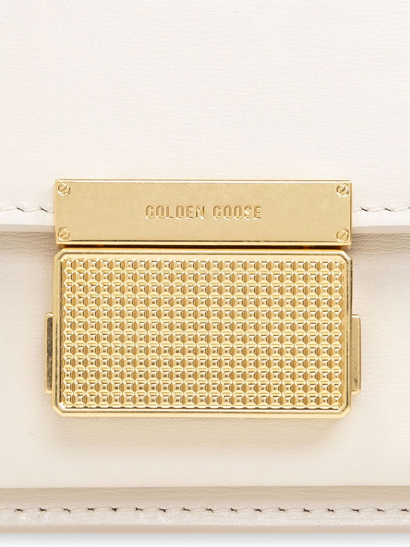 Golden Goose Venezia Small Structured Gold Clasp Handbag