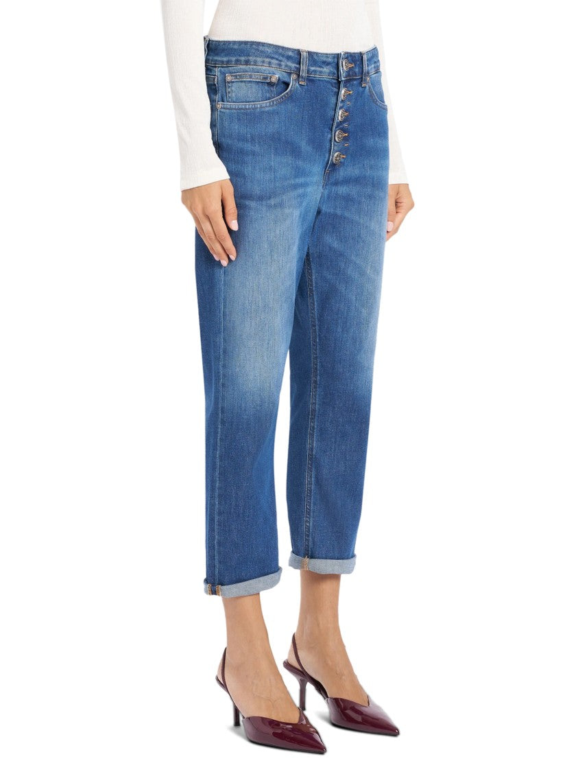 Dondup Tailored Straight Leg Trousers In Cotton-Elastane Blend