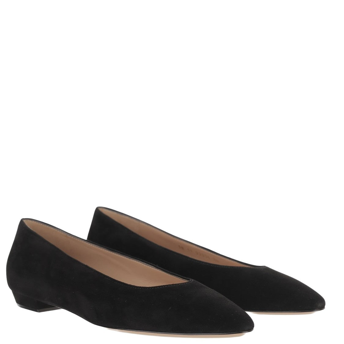 Gianvito Rossi Black Suede Ballerina Flats