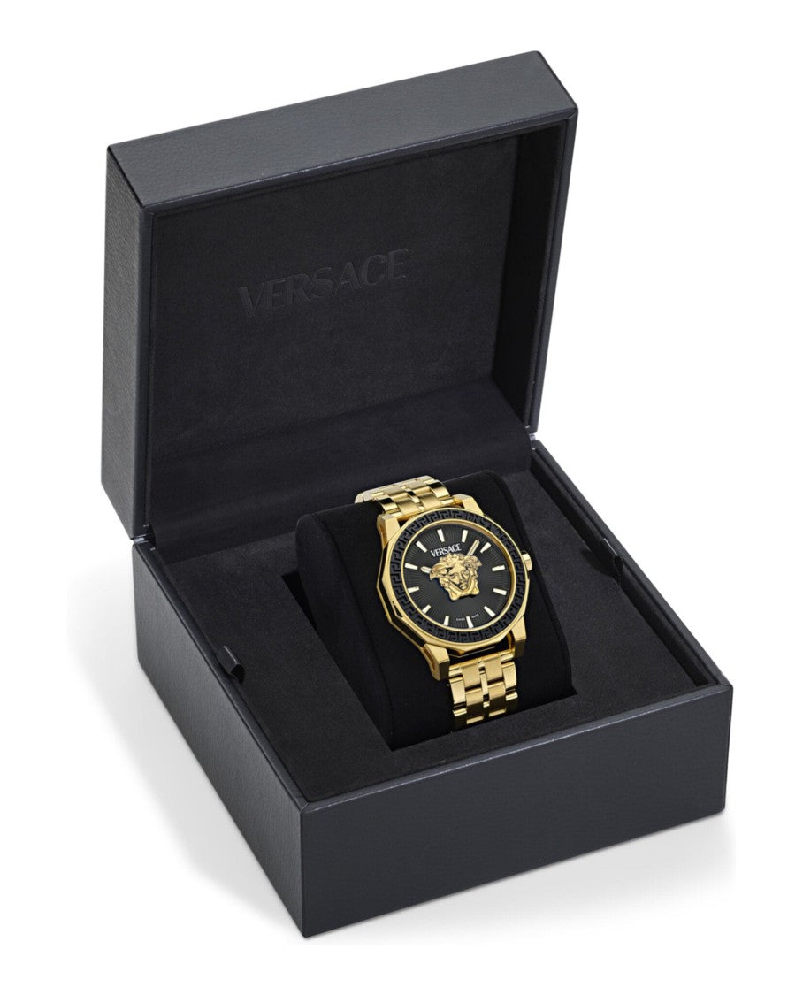 Versace Medusa Deco Bracelet Watch With Silver Guilloche Dial