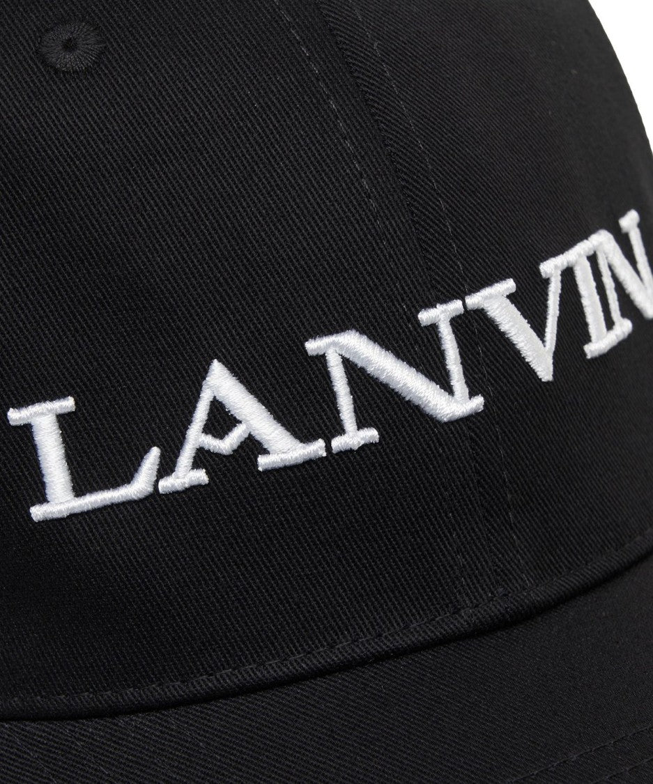 Lanvin Black Baseball Cap With Prominent Logo