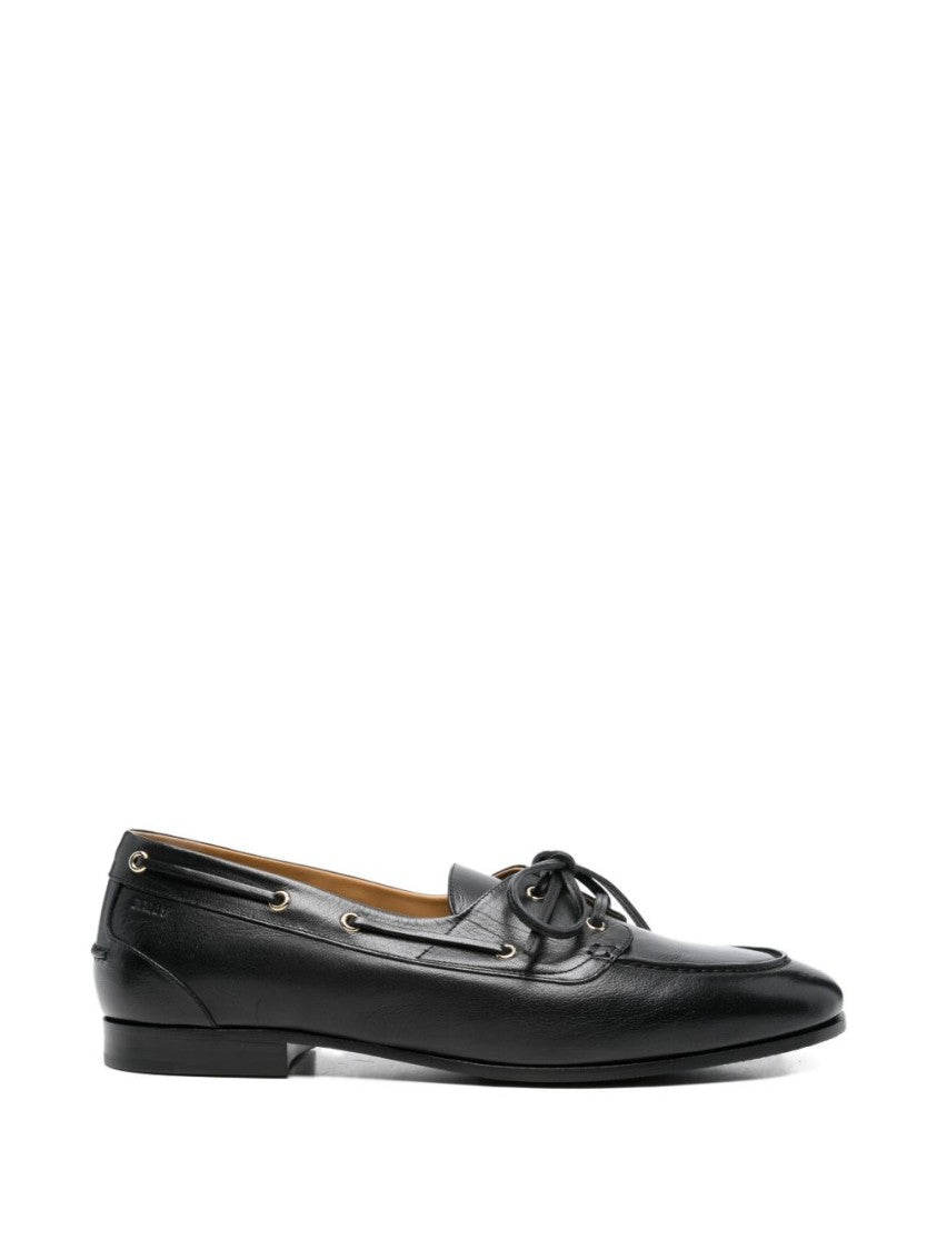 Bally Brown Plume Buffalo Leather Lace Moccasin