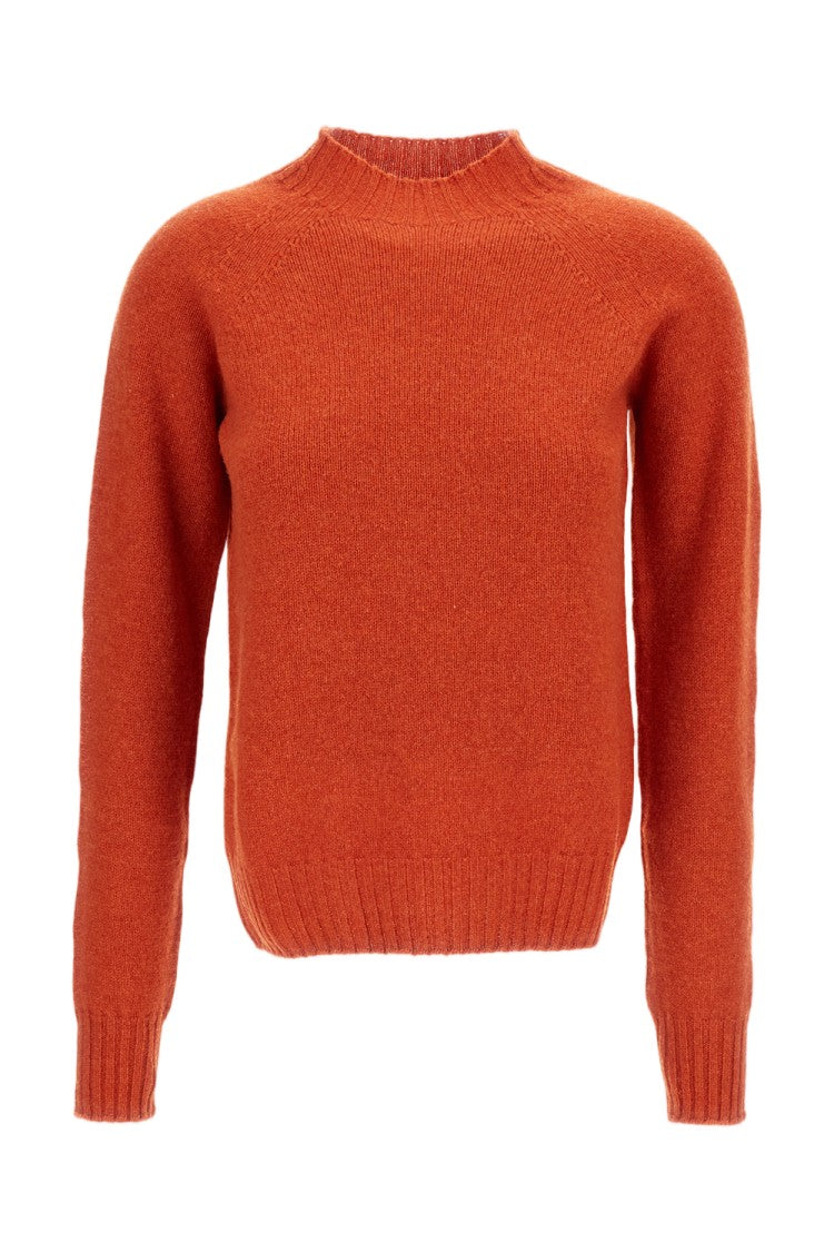 Drumohr Mock Neck Wool Sweater With Raglan Sleeves