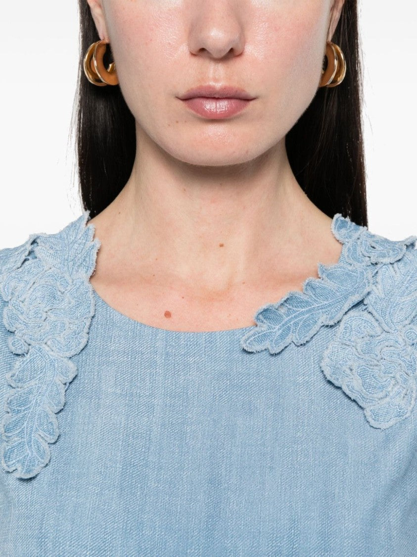 Ermanno Scervino Flowing Gradient Dress With Lace Detailing