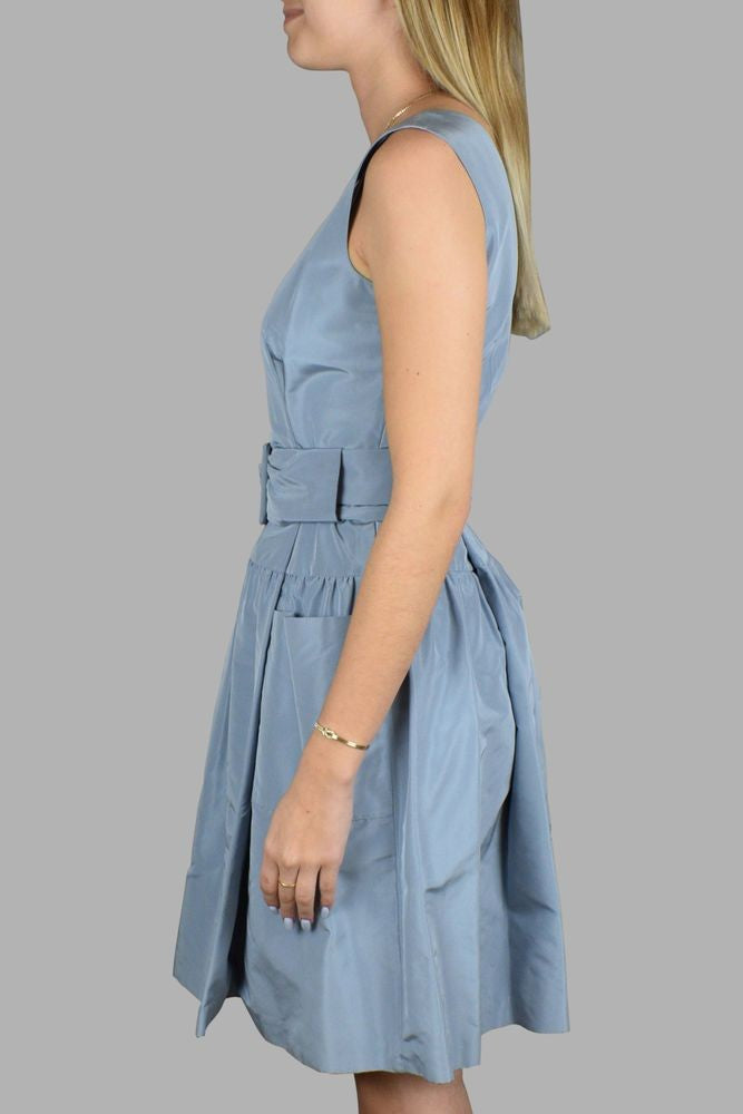 Prada V-Neck Mini Dress With Adjustable Belt