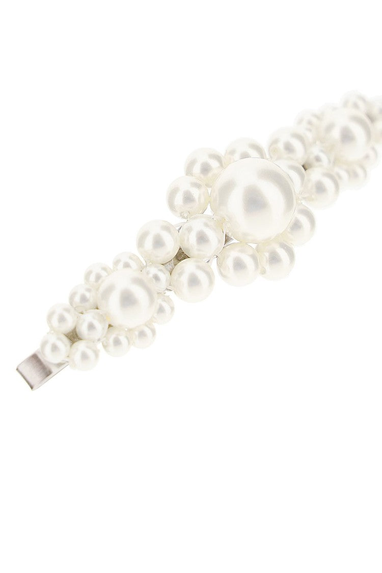 Simone Rocha Large Flower Hair Clip - Pearl - Beige