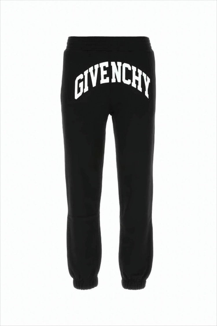Givenchy Black Jogger Pants With Large Logo And Zip Pocket