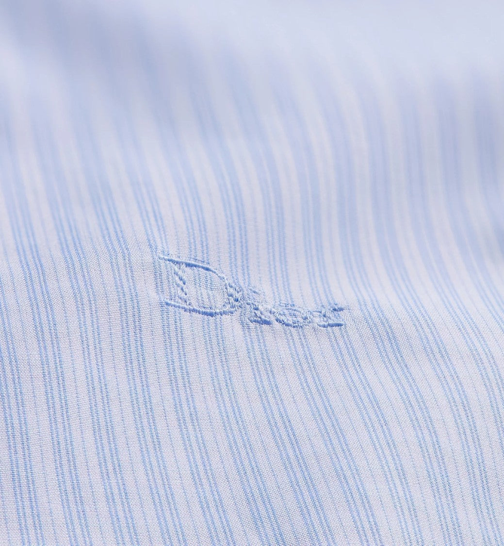 Christian Dior Light Blue Striped Long-Sleeve Shirt