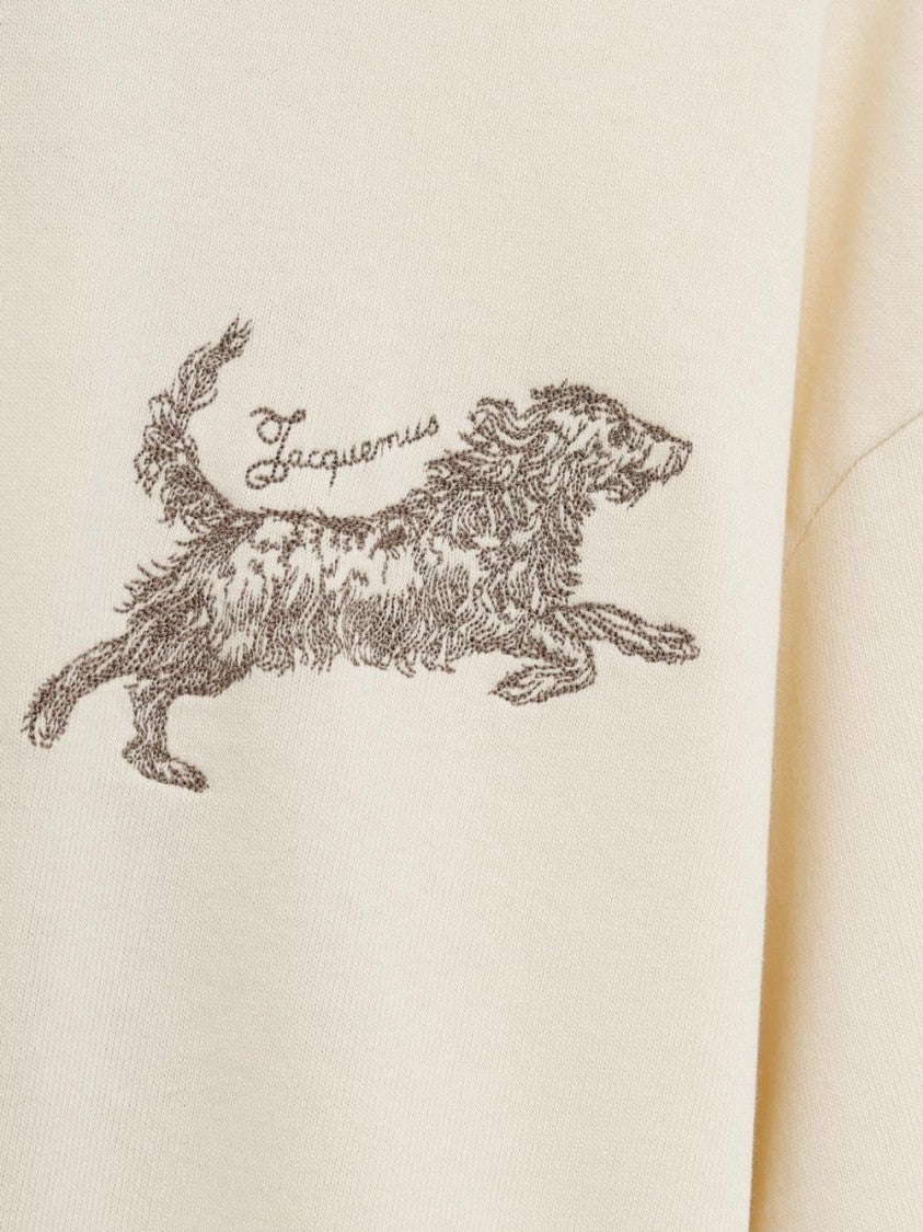 Jacquemus Loose-Fitting Short-Sleeved T-Shirt With Embroidered Dog Design