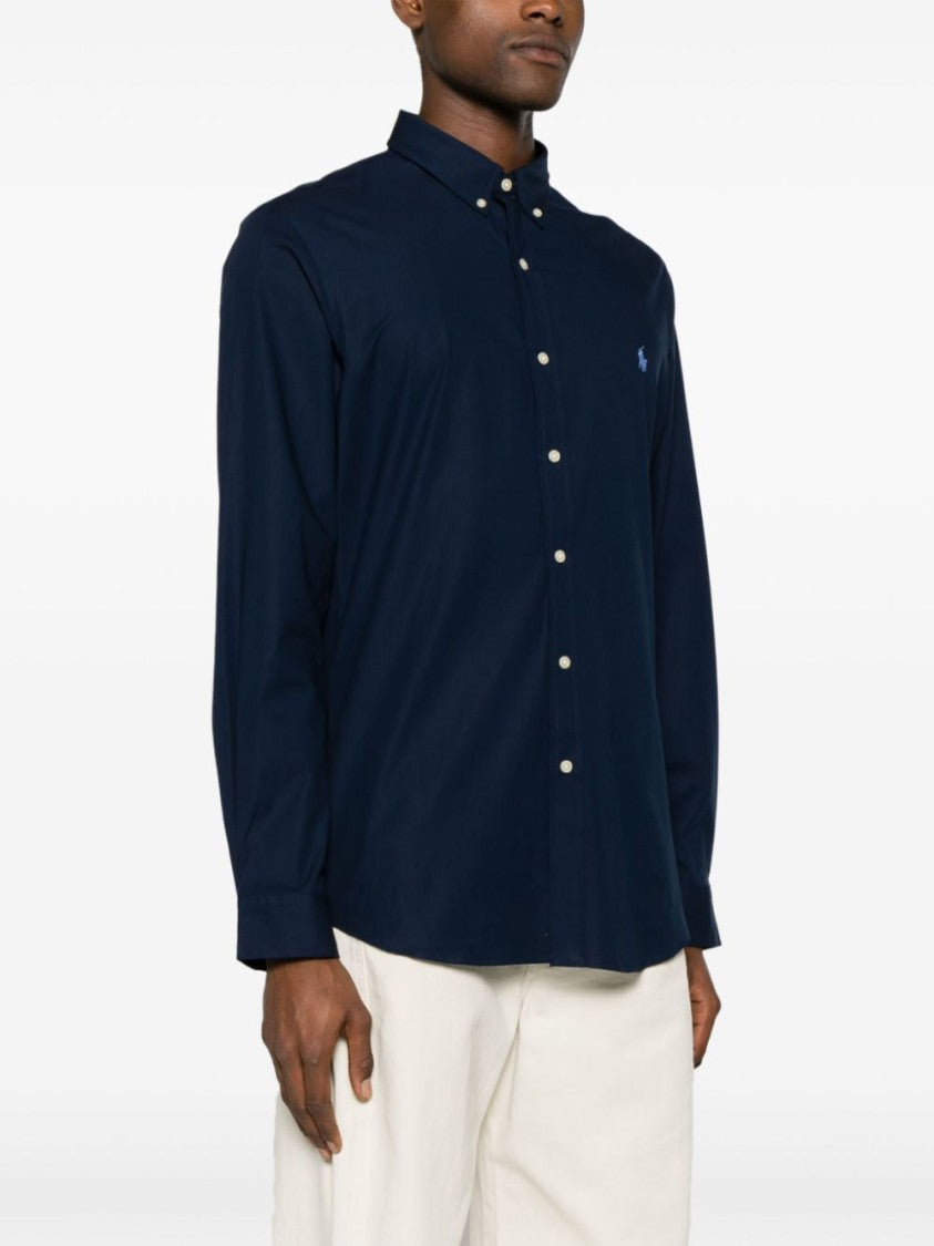 Polo Ralph Lauren Tailored Blue Shirt With Button-Down Collar