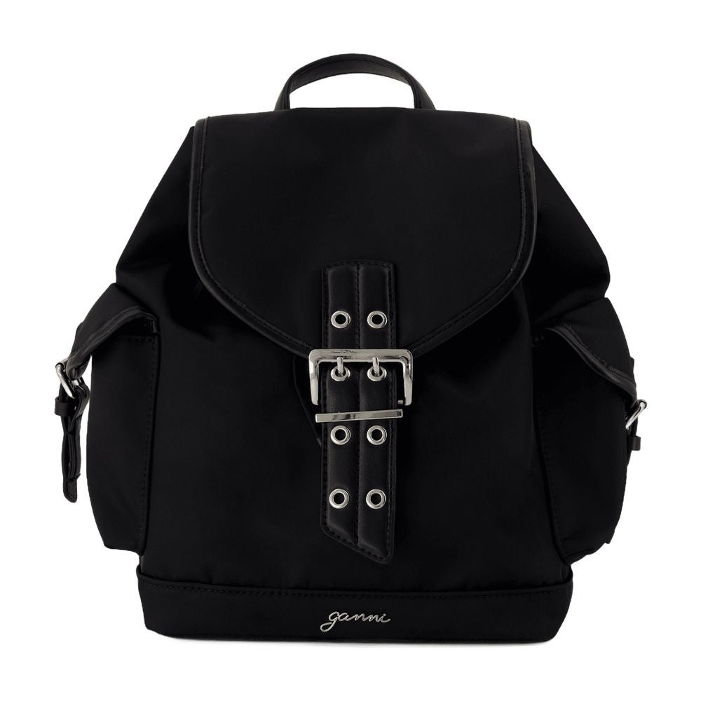 Ganni Bucky Small Backpack - Nylon - Black