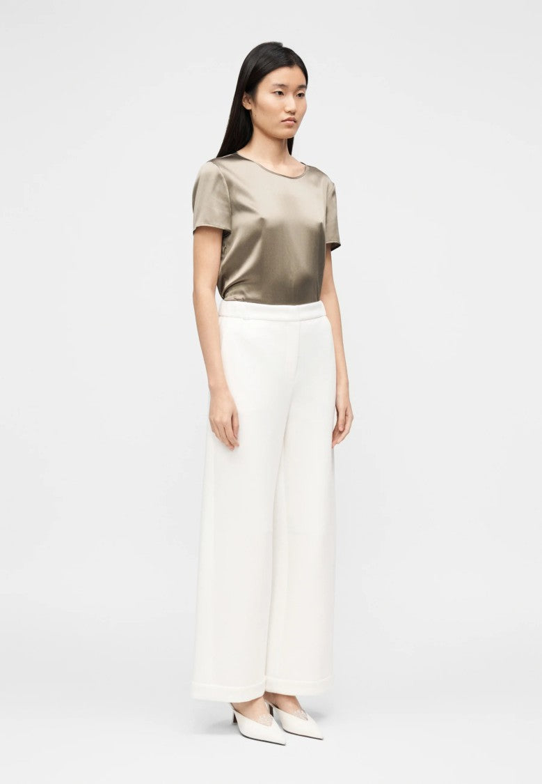 Max Mara White Cotton Blend Casual Trousers