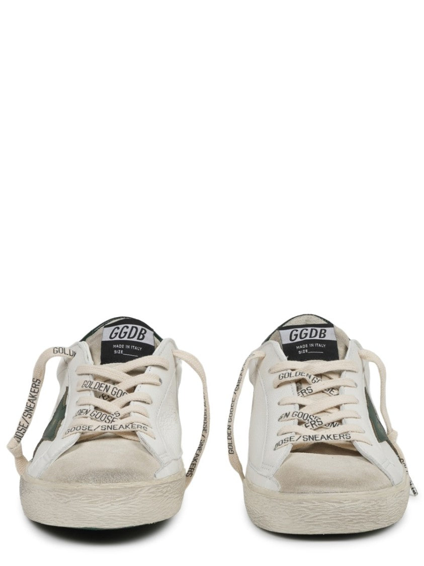 Golden Goose White Dark Green Star Sneakers