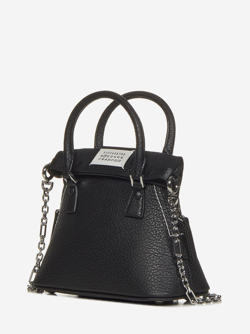 Maison Margiela Black Grainy Leather 5Ac Micro Shoulder Bag