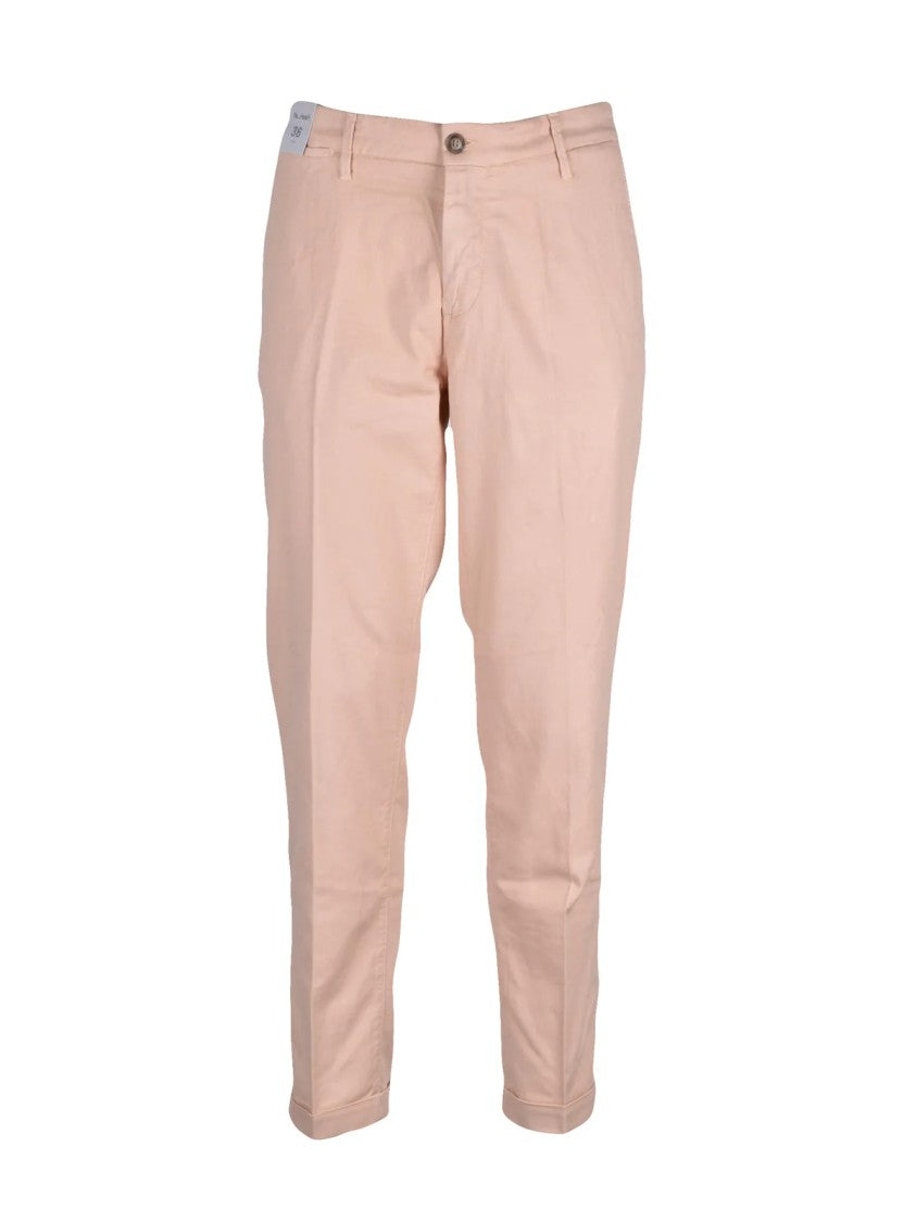 Re-Hash Pink Linen Cotton-Blend Regular-Fit Trousers