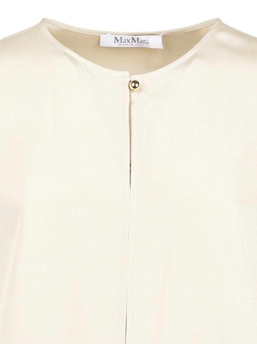 Max Mara Silk-Blend Long-Sleeved Top With Button Closure