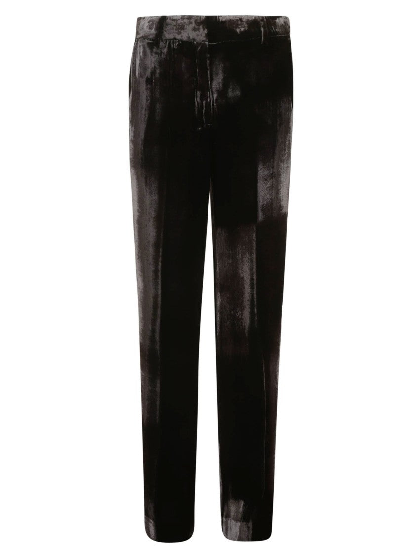 P.A.R.O.S.H. Silk Blend Velvet Trousers With Tailored Fit