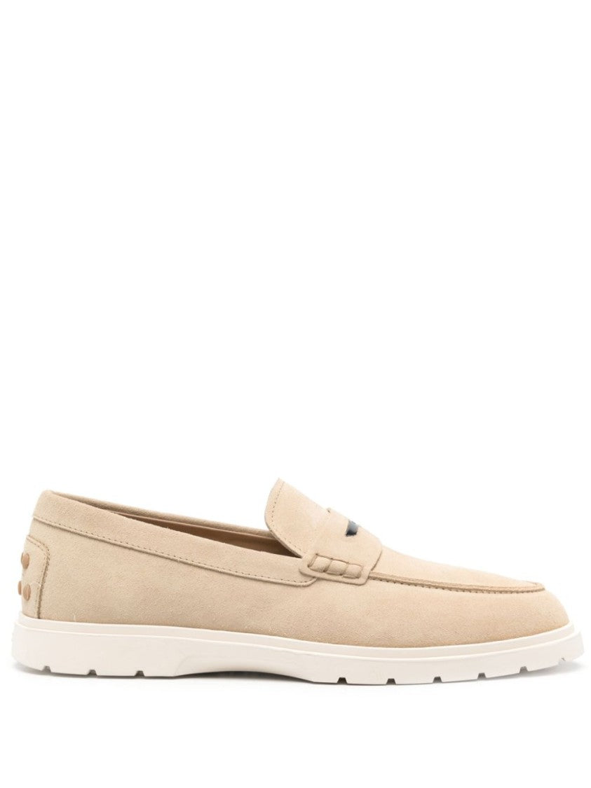 Tod's Neutrals Suede Slip-On Loafers