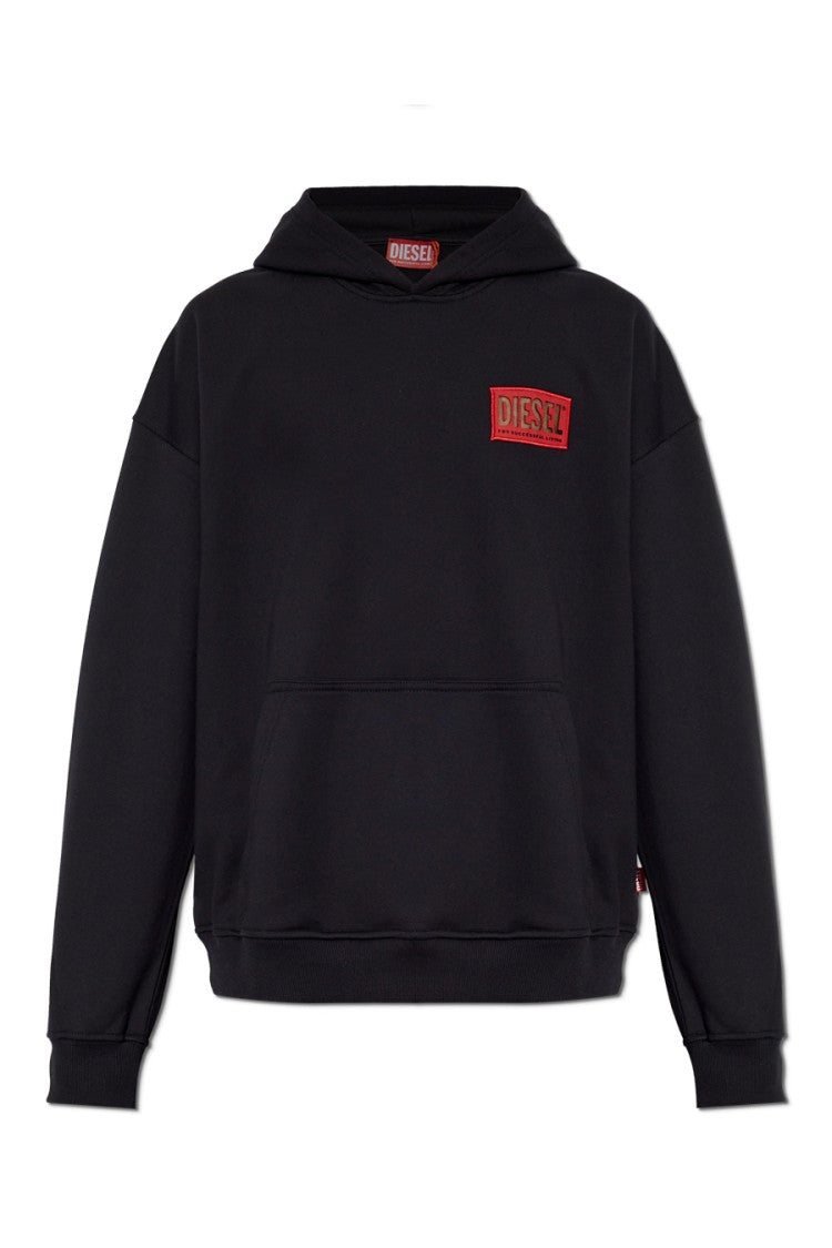 Diesel Multicolor Cotton Sweatshirt With Classic Hood And Logo Patch