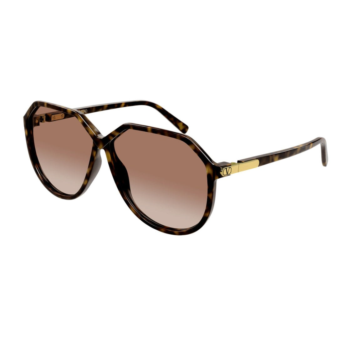 Kering Eyewear S.P.A. Havana V Logo Sunglasses